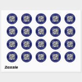 Autocollants Code QR Bleu Étiquettes de Nom d'Entr (Feuille)