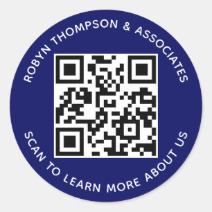 Autocollants Code QR Bleu Étiquettes de Nom d'Entr
