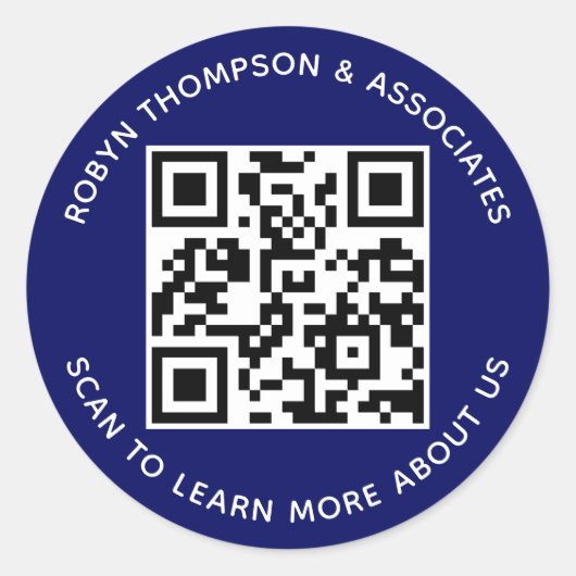 Autocollants Code QR Bleu Étiquettes de Nom d'Entr (Devant)