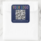 Autocollants Code QR Bleu Marine Logo Entreprise C (Sac)