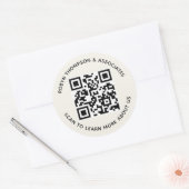 Autocollants Code QR Écru Rond Nom d'Entreprise Pe (Enveloppe)