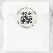 Autocollants Code QR Écru Rond Nom d'Entreprise Pe (Sac)