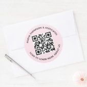 Autocollants Code QR Rose Rond Étiquettes Nom de l (Enveloppe)