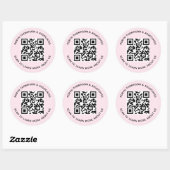 Autocollants Code QR Rose Rond Étiquettes Nom de l (Feuille)