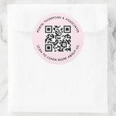 Autocollants Code QR Rose Rond Étiquettes Nom de l (Sac)