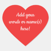 Autocollants Cœur Rouge Personnalisés (Devant)
