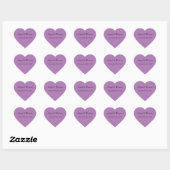 Autocollants Cœur Violet Personnalisés (Feuille)