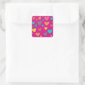 Autocollants coeurs doux colorés (Sac)