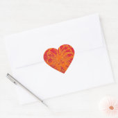 Autocollants coeurs gerbera rouge (Enveloppe)