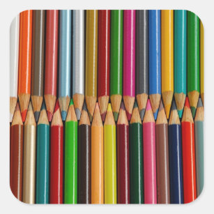 Autocollants colorés de crayon de crayon