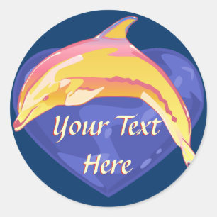 Autocollants colorés de dauphin