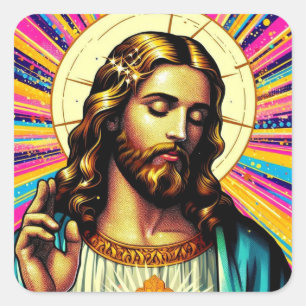 Autocollants colorés de Jésus !
