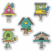 Autocollants Colorés de Maison pour Oiseaux Fantai (Devant)