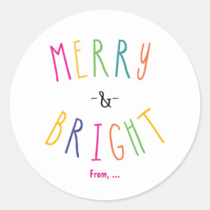 Autocollants colorés de Noël joyeux et lumineux