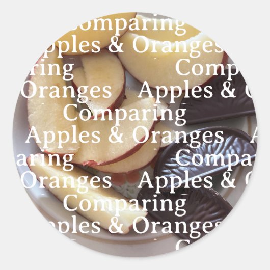 Autocollants Comparer les Pommes et les Oranges (Devant)