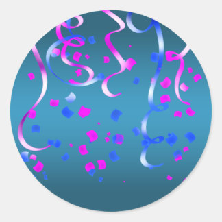 Autocollants Confettis Rose Chaud Bleu Royal
