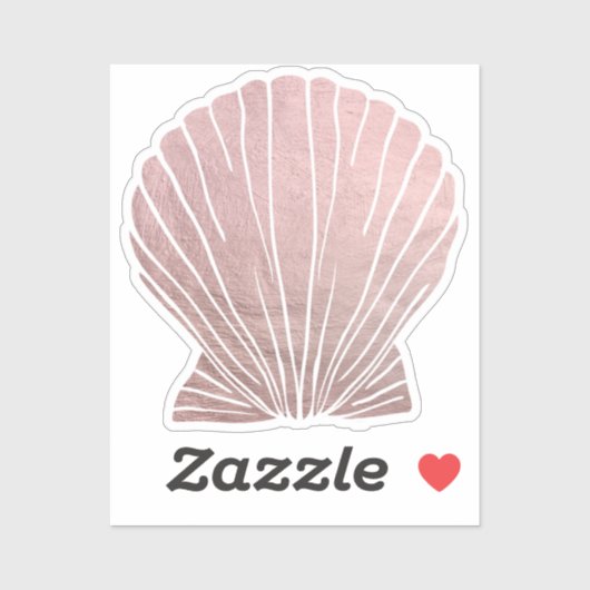 Autocollants Coquillage Or Rose (Feuille)