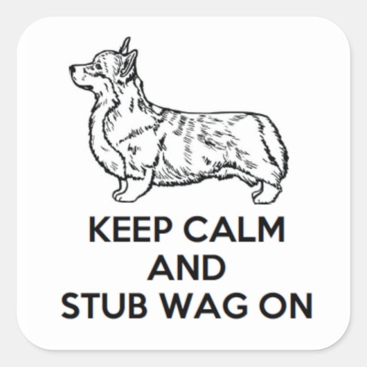 Autocollants Corgi "Keep Calm" (Devant)