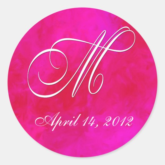 Autocollants couleur Eau rose - Monogram M (Devant)