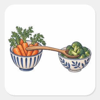Autocollants Cuillère Utile Carottes Broccoli