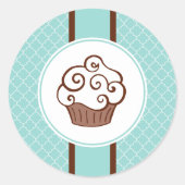 Autocollants Cupcake Aqua Dentelle (Devant)