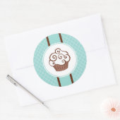 Autocollants Cupcake Aqua Dentelle (Enveloppe)