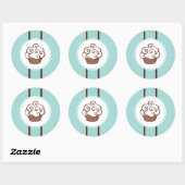 Autocollants Cupcake Aqua Dentelle (Feuille)
