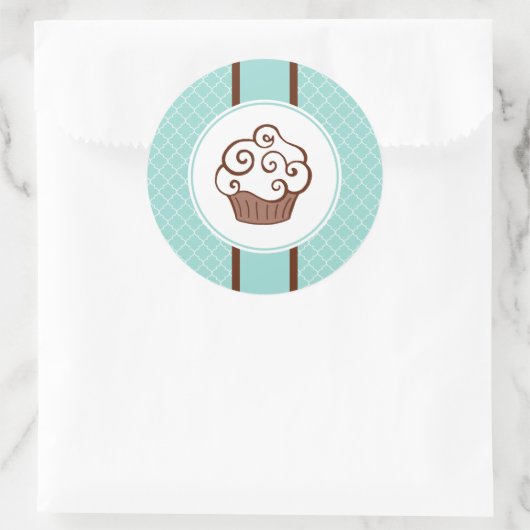 Autocollants Cupcake Aqua Dentelle (Sac)