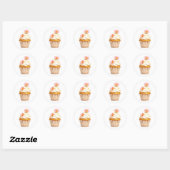 Autocollants Cupcake Fleur Mignonne (Feuille)