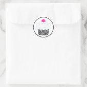 Autocollants Cupcake Rayé Rose (Sac)