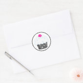 Autocollants Cupcake Rayé Rose (Enveloppe)