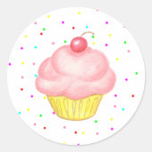 Autocollants Cupcake Rose (Devant)