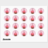 Autocollants - Cupcake rose (Feuille)