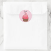 Autocollants - Cupcake rose (Sac)