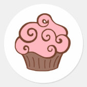 Autocollants Cupcake Rose Rétro (Devant)