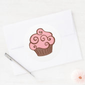 Autocollants Cupcake Rose Rétro (Enveloppe)