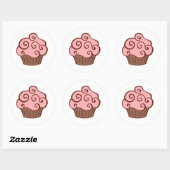 Autocollants Cupcake Rose Rétro (Feuille)