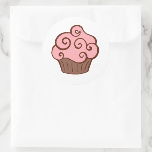 Autocollants Cupcake Rose Rétro (Sac)