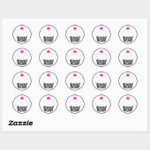 Autocollants Cupcake Zèbre Rose (Feuille)