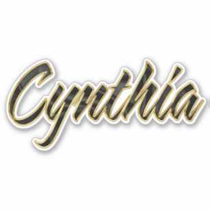 Autocollants Cynthia black gold lettering