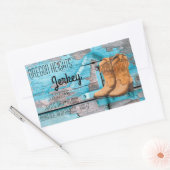 Autocollants d'adresse professionnelle Bois bleu P (Enveloppe)