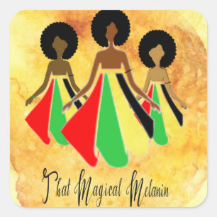 Autocollants d'Afrocentric "qui mélanine magique 