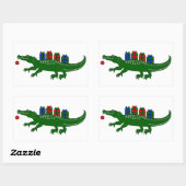 Autocollants d'alligator de Noël (Feuille)