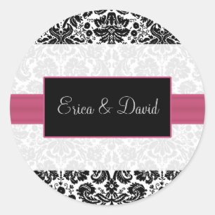 autocollants damask rose Mariage Monogrammes