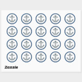 Autocollants d'ancre bleu marine (Feuille)