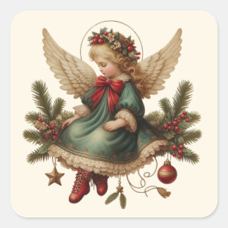 Autocollants d'ange de Noël vintage