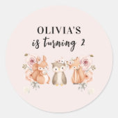 Autocollants d'anniversaire Animaux de la forêt |  (Devant)