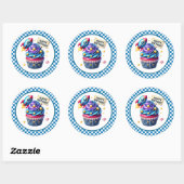 Autocollants d'anniversaire Cupcake (Feuille)
