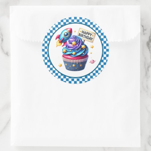 Autocollants d'anniversaire Cupcake (Sac)