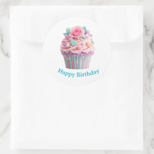 Autocollants d'anniversaire Cupcake
